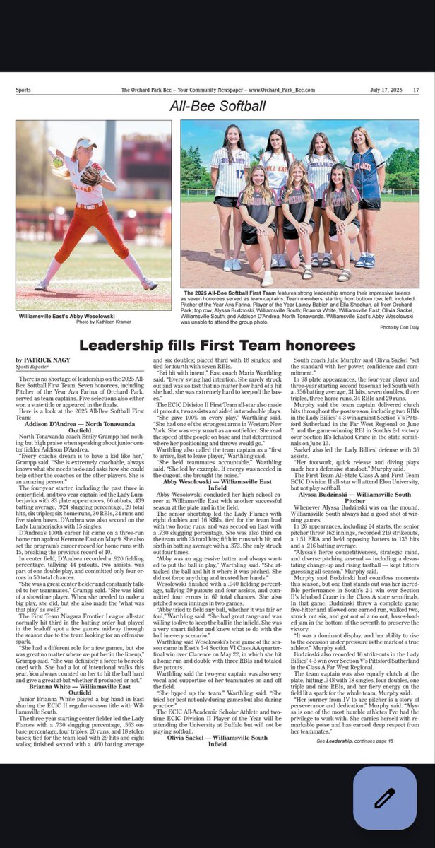 OP Varsity Softball (@varsitysoftbal5) on Twitter photo So much to be proud of, but none of this would be possible without each other and everyone on our team. Congratulations to all!
<a href="/op_athletics/">OP Athletics</a> <a href="/OPBoosterClub/">OP Booster Club</a> <a href="/OrchardParkBee/">Orchard Park Bee</a> So much to be proud of, but none of this would be possible without each other and everyone on our team. Congratulations to all!
<a href="/op_athletics/">OP Athletics</a> <a href="/OPBoosterClub/">OP Booster Club</a> <a href="/OrchardParkBee/">Orchard Park Bee</a>