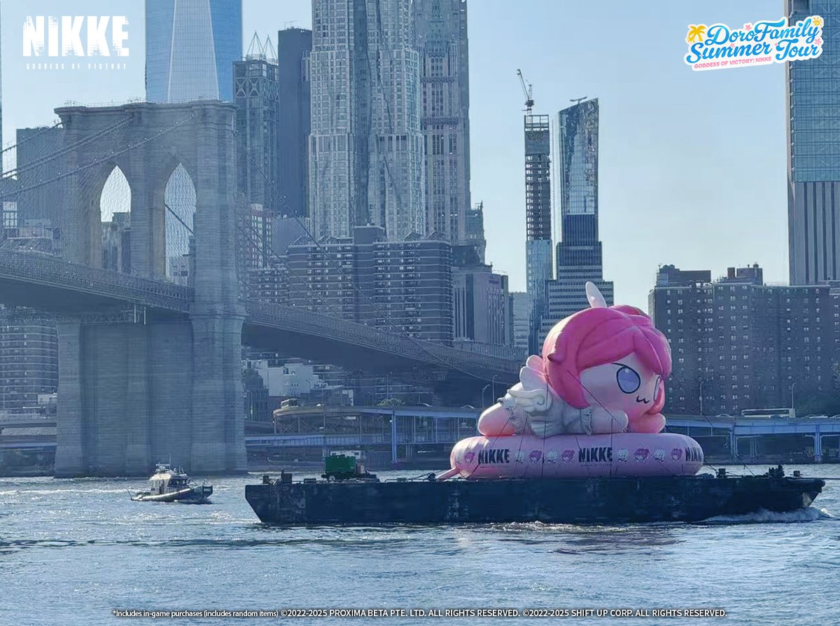 【DoroFamily's Summer Tour - New York City Day 1】

Commanders,
Doro has been spotted at the Hudson River!
Check out these amazing shots of her!

If you're in the area, come and say hi to Doro!

#NIKKE
#NIKKEdoro