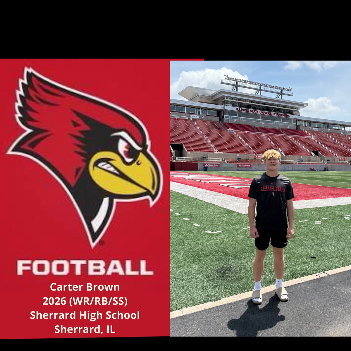 Carter Brown (@cb_four_) on Twitter photo Thanks to <a href="/CoachMikeGrant/">Mike Grant</a> for the great visit today with <a href="/RedbirdFB/">Illinois State Football</a> !
It was an awesome experience.
<a href="/Rich_DBs/">Dru Richardson</a> <a href="/CoachTurnerISU/">Mickey Turner</a> Thanks to <a href="/CoachMikeGrant/">Mike Grant</a> for the great visit today with <a href="/RedbirdFB/">Illinois State Football</a> !
It was an awesome experience.
<a href="/Rich_DBs/">Dru Richardson</a> <a href="/CoachTurnerISU/">Mickey Turner</a>