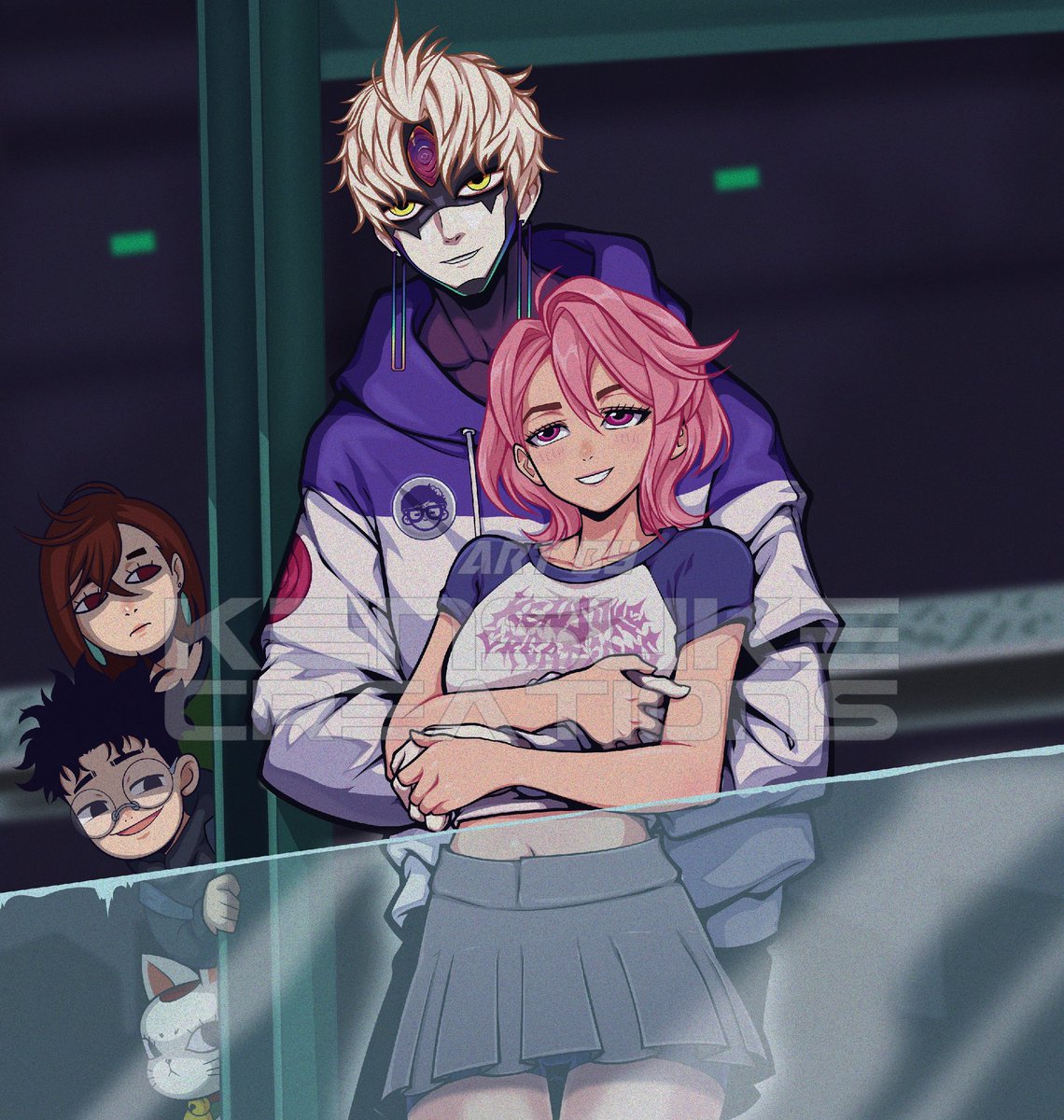 KensukeCreateS's tweet image. Even Evil Eye couldn’t foresee the kiss cam.
#Dandadan