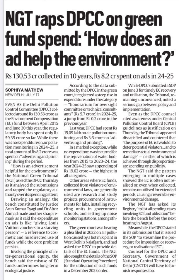 Sanjay Sipahimalani (@sansip) on Twitter photo Indian Express report: Last year, the Delhi Pollution Control Committee spent Rs 15.09 lakh on air pollution monitoring and Rs 3.6 crore on "advertising and printing". Indian Express report: Last year, the Delhi Pollution Control Committee spent Rs 15.09 lakh on air pollution monitoring and Rs 3.6 crore on "advertising and printing".