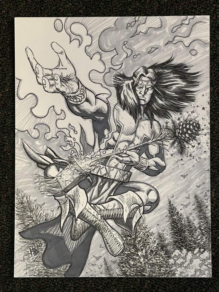 ScottKolins's tweet image. Friday Alpha Flight recap of drawings so far - Sasquatch, Shaman, Snowbird, Puck & Marrina. Next?