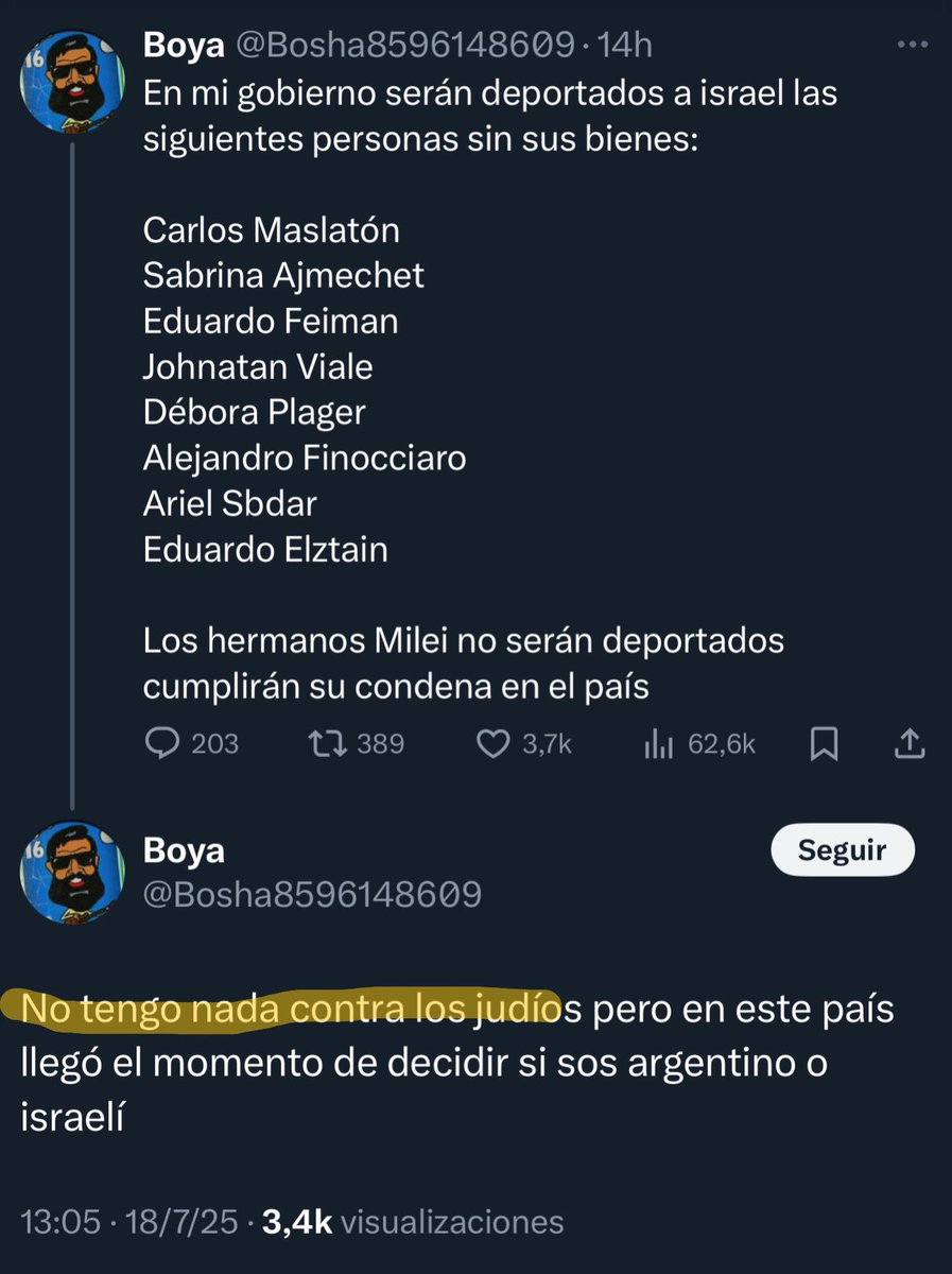 Qué suerte, imaginate si encima fuera antisemita.