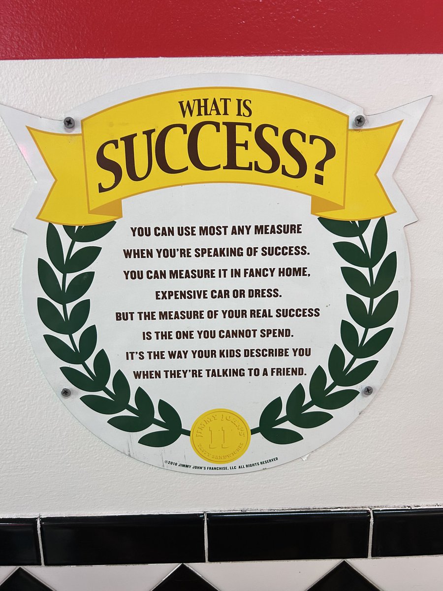 Saw this at Jimmy John’s today. Replace “Kids” with “Players”. The real measure of success is the impact you have on people and the strength of the relationships.