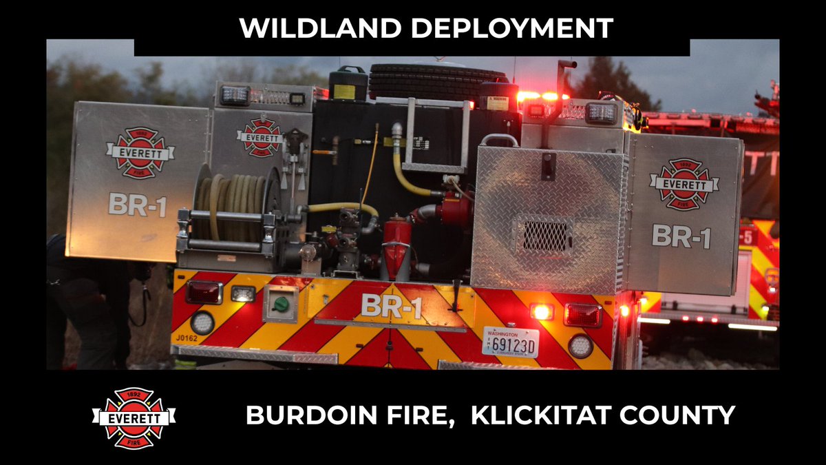 BURDOIN WILDLAND FIRE DEPLOYMENT 

Brush 1 (BR1) is deploying with three in response to a state mobilization request to the Burdoin Fire, which is in Klickitat County along the Columbia River near White Salmon &amp; Bingen. The fire is approximately 1,500 to 2,000 acres in size.