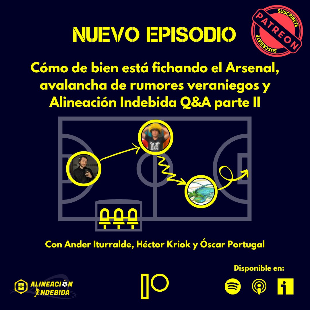 Ander Iturralde (@andershoffman) on Twitter photo 📣NUEVO EP. DE ALINEACIÓN INDEBIDA📣
Analizamos el cargamento de fichajes del Arsenal y si Gyokeres podría funcionar, así como también Henderson al Brentford, los porteros del Chelsea-Arsenal-Bournemouth, Q&A y mucho más.
Con <a href="/Kriok/">Kriok カリオカ</a> <a href="/OscarP107/">Óscar Portugal (DEP)</a> y yo: open.spotify.com/episode/32Qix1… 📣NUEVO EP. DE ALINEACIÓN INDEBIDA📣
Analizamos el cargamento de fichajes del Arsenal y si Gyokeres podría funcionar, así como también Henderson al Brentford, los porteros del Chelsea-Arsenal-Bournemouth, Q&A y mucho más.
Con <a href="/Kriok/">Kriok カリオカ</a> <a href="/OscarP107/">Óscar Portugal (DEP)</a> y yo: open.spotify.com/episode/32Qix1…