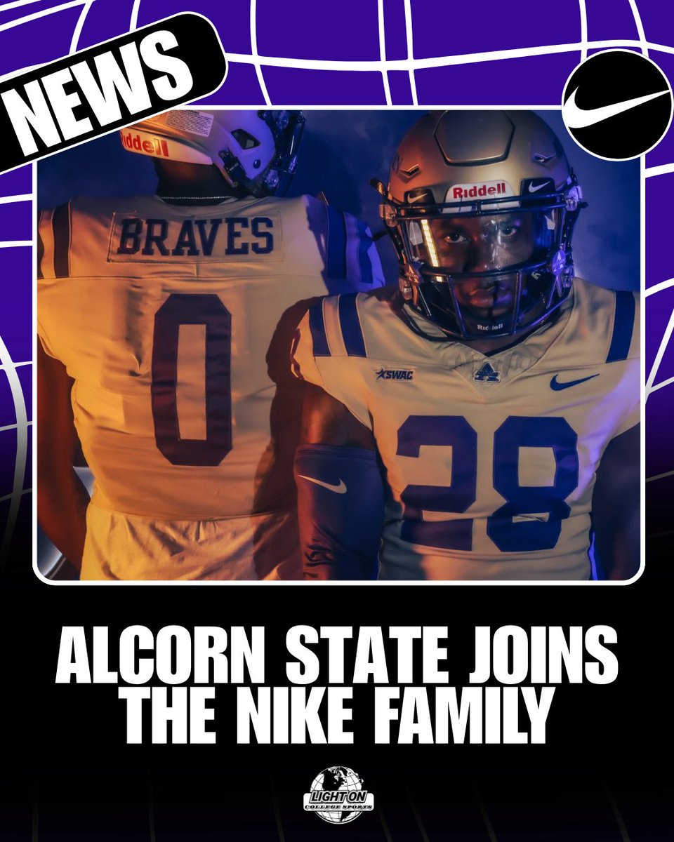 LightOnSports's tweet image. Alcorn State is officially a member of the Nike family. ✅🔥
(via @BRAVESSPORTS)