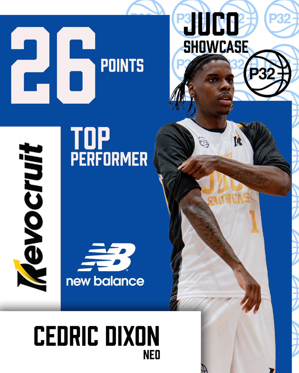 6’4” guard Cedric Dixon out of NEO lit it up with 26 points for Team Leonard at the P32 Live JUCO Showcase in Memphis — a high-powered performance from the crafty guard.