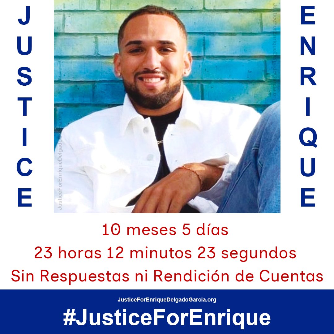 Justice4Enrique's tweet image. Han pasado 10 meses 5 días 23 horas 12 minutos 23 segundos desde que Enrique Delgado García fue asesinado en la academia de la Policía Estatal de Massachusetts. ¡Justicia para Enrique!