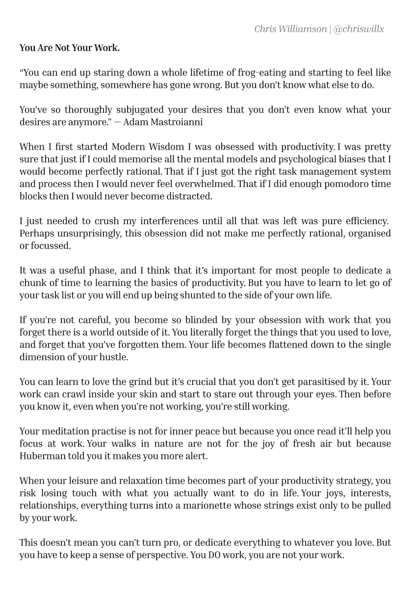 ChrisWillx's tweet image. You Are Not Your Work.