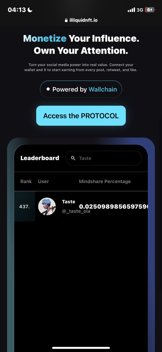 _taste_ola's tweet image. I have Only made 2 tweets… and I’m already #437 on the @illiquid_nft leaderboard 👀

This Quack-to-Mint system actually rewards real engagement, and not noise.

WL without stress? Yeah, I’m here for it.

#QuackToMint #IlliquidNFT