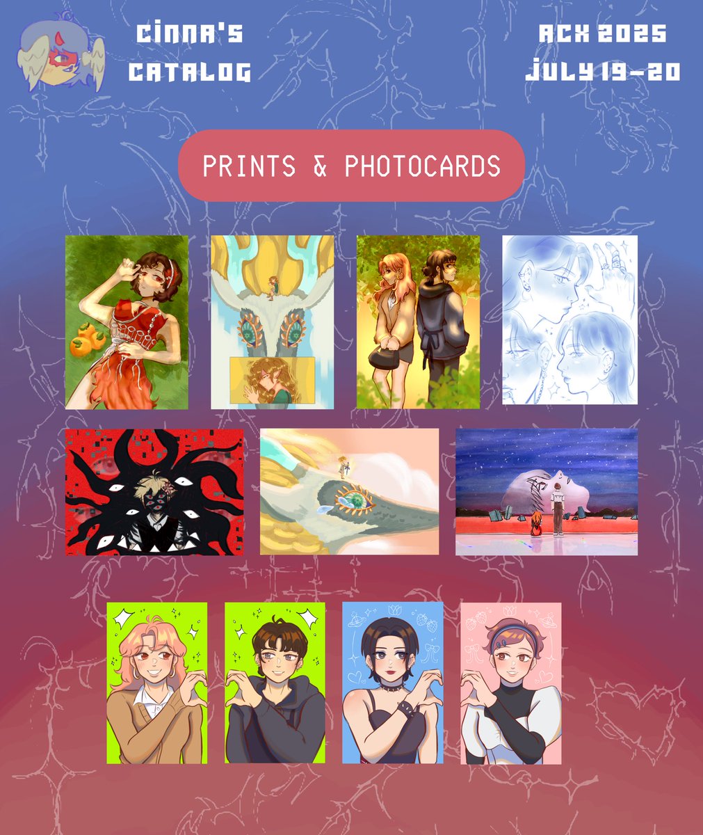 cinnadrop's tweet photo. HI !! catch me this july 19-30 at ACX with @kahlei &amp; @genacinth ⭒ i made a bunch of new merch since i’ve been gone, so come drop by !! • ﻌ -

lots of alnst, mitsuaya, deltarune, others~ https://t.co/K1xSOyCzuy