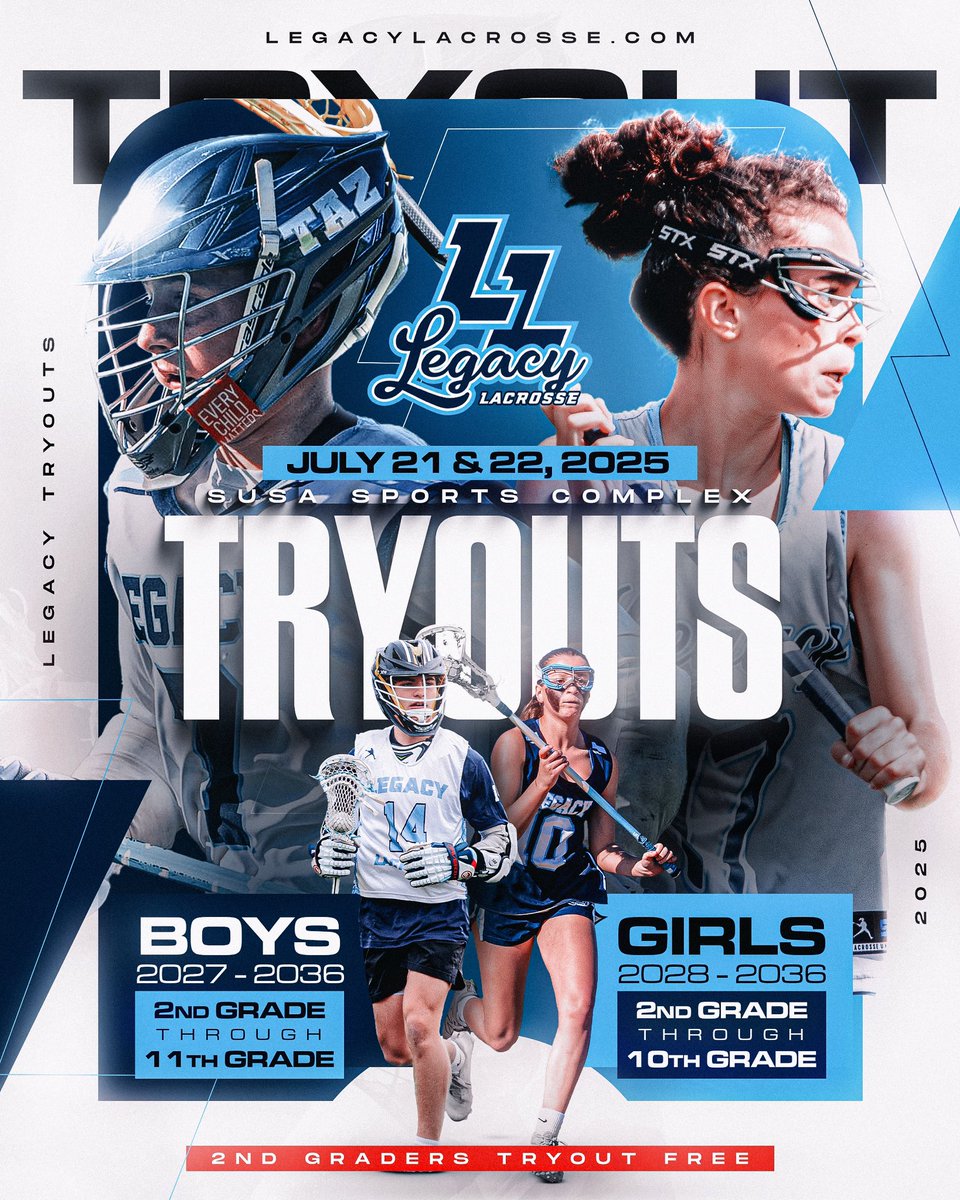 Legacy Lacrosse (@legacylacrosse) on Twitter photo 🚨 LEGACY TRYOUTS 🚨
đź“… July 20 & 21
From development to college recruitment — there’s no one better.
Earn your spot. Build your future. 🥍🔥
đź”— Register now: legacylacrosse.com/tryouts
<a href="/Legacy_Lacrosse/">Coach Bowman</a>
#LegacyLacrosse #LaxTryouts #CollegeBound #PlayerDevelopment 🚨 LEGACY TRYOUTS 🚨
đź“… July 20 & 21
From development to college recruitment — there’s no one better.
Earn your spot. Build your future. 🥍🔥
đź”— Register now: legacylacrosse.com/tryouts
<a href="/Legacy_Lacrosse/">Coach Bowman</a>
#LegacyLacrosse #LaxTryouts #CollegeBound #PlayerDevelopment