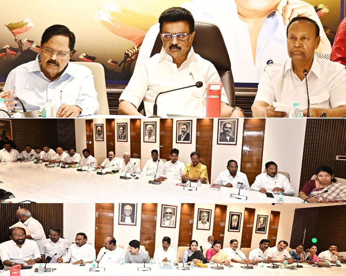 அறிவாலயத்தில் கழகத்தலைவர் முதல்வர் தலைமையில் நடந்த பாராளுமன்ற உறுப்பினர்கள் கூட்டத்தில் கலந்து கொண்டேன். பாஜக அரசின் மாநிலங்களுக்கு எதிரான செயல்பாடுகள்,நமக்கான நிதி உரிமை மறுக்கப்படுவது,மொழித்திணிப்பு போன்ற தேசிய அளவிலானபிரச்னைகளுக்கும் சேர்த்து குரல் கொடுக்க தீர்மானிக்கப்பட்டது