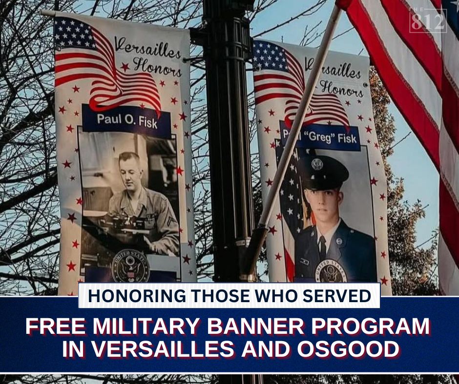 812now's tweet image. Applications are being accepted for a free military banner program in Versailles and Osgood!
Here's how to apply: 812noww.com/post/applicati…