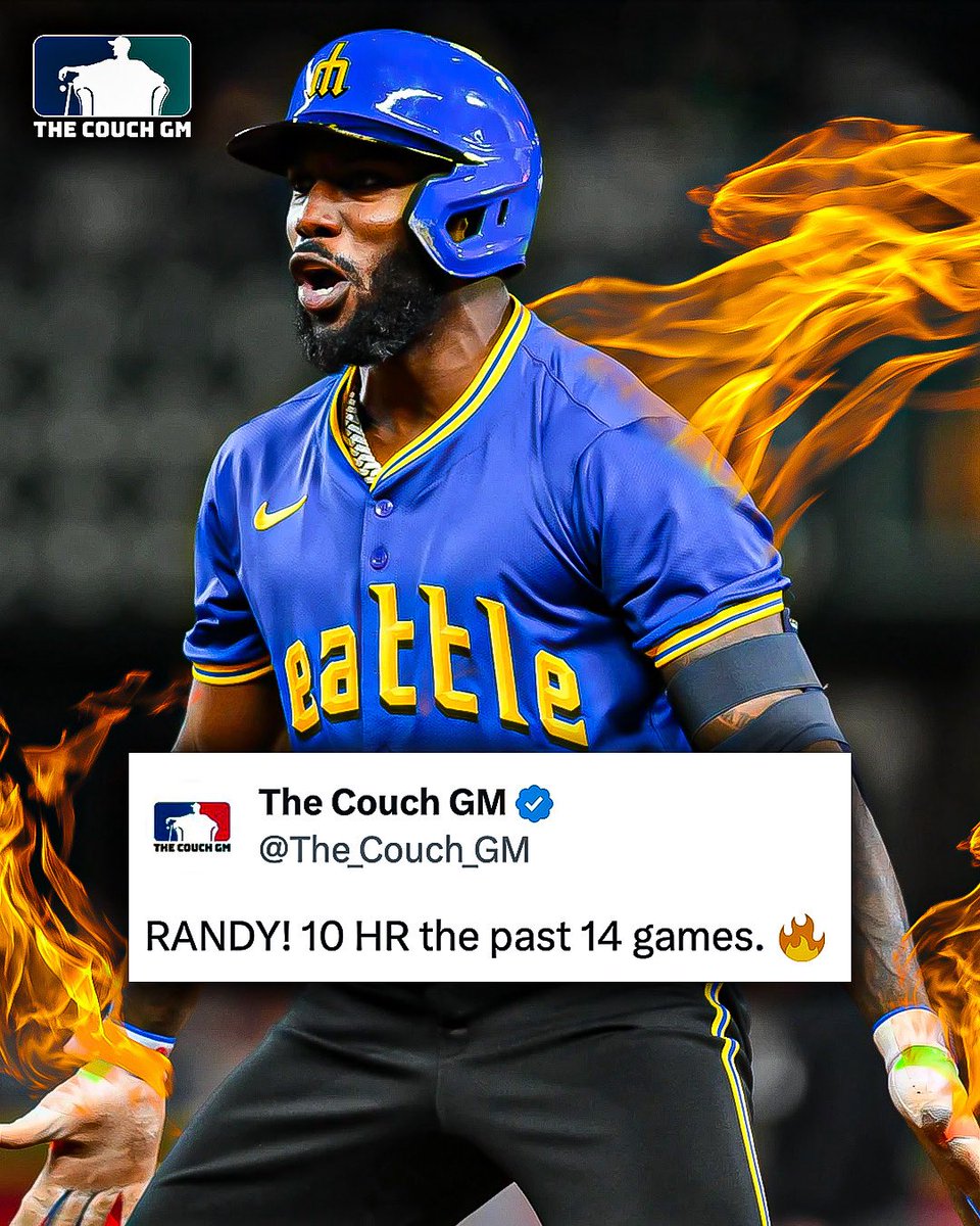 The_Couch_GM's tweet image. Randy is HOT. He leads #mlb in HR since June 30th with 10.
#mariners #seattle #tridentsup