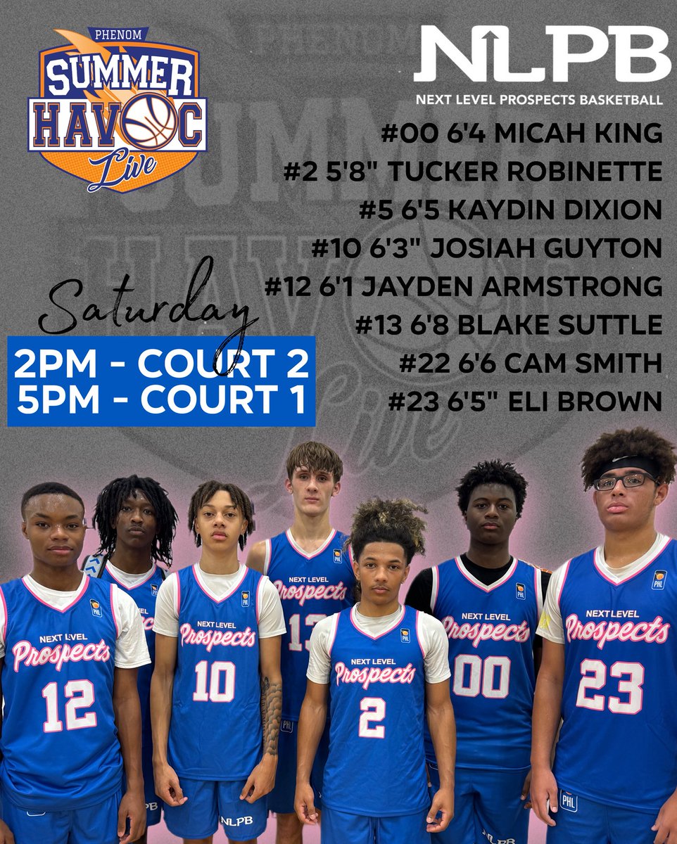 NLPB (@nlpb_) on Twitter photo NLPB is 2-0 at <a href="/Phenom_Hoops/">Phenom Hoop Report</a>
We just knocked off two really good teams that dominated their other matchups.
This group has elite size & skill.
College coaches please watch us tomorrow!
#PhenomSummerHavoc NLPB is 2-0 at <a href="/Phenom_Hoops/">Phenom Hoop Report</a>
We just knocked off two really good teams that dominated their other matchups.
This group has elite size & skill.
College coaches please watch us tomorrow!
#PhenomSummerHavoc