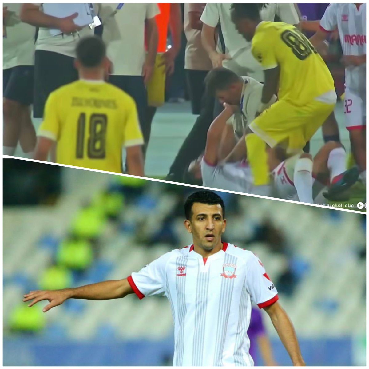 Ali_nori2000's tweet image. خاص للكأس ||
اعتقال معالج فريق دهوك نبي كرفان بعد ضربه للاعب زاخو أمجد عطوان وتم نقله إلى مركز شرطة زيونة.
وحسب المصادر التي حصل عليها برنامج الكأس فإن أمن الملاعب قاموا بتسليم معالج فريق دهوك نبي كارفان للشرطة وتم اقتياده لأحد مراكز العاصمة ، حيث توجه اللاعب أمجد عطوان…