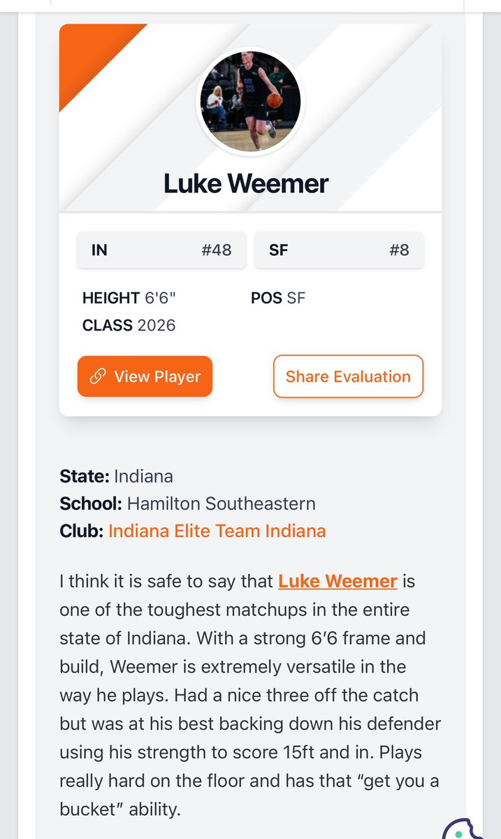 Prep hoops on Luke Weemer