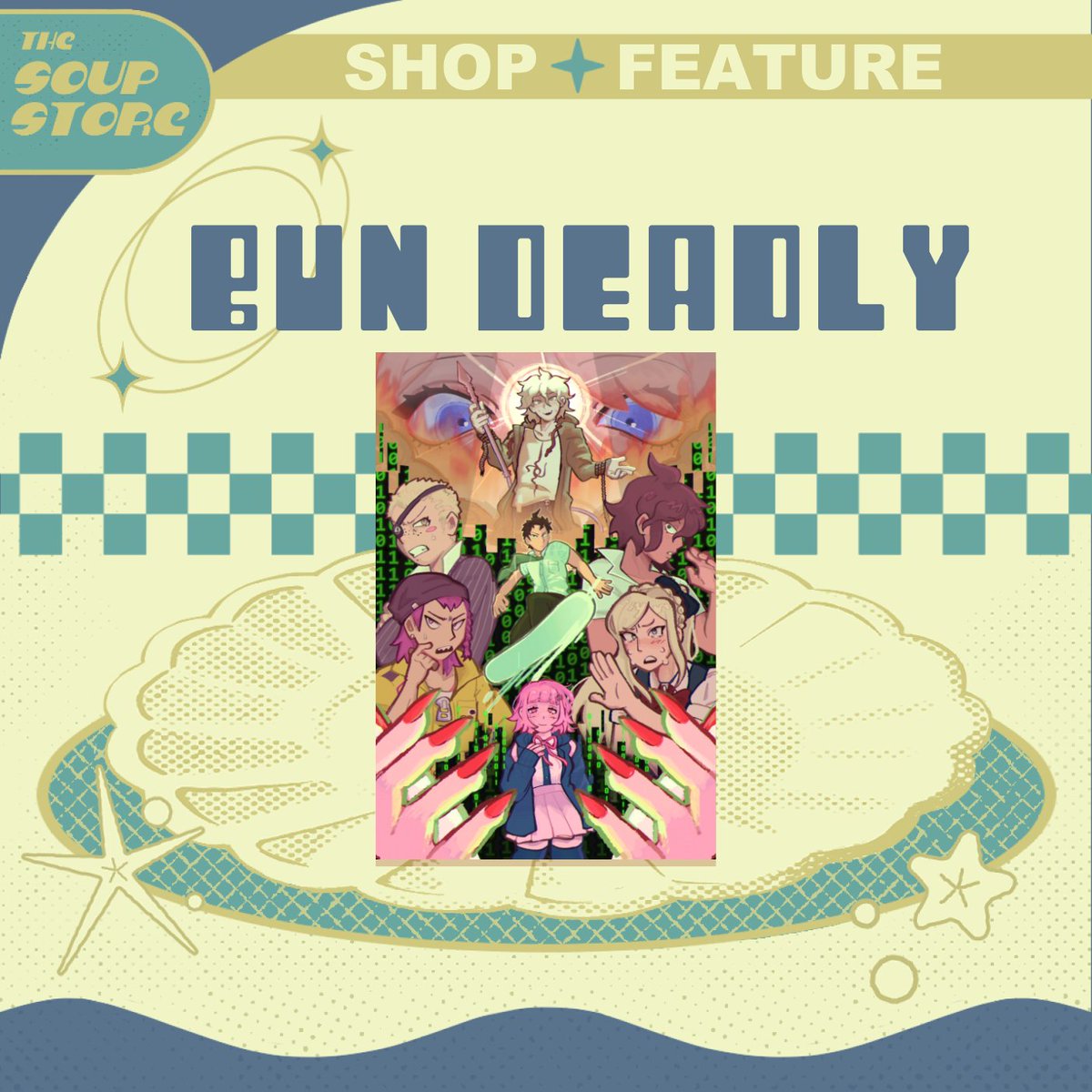 [ SHOP FEATURE 🍲 ]

Oooo you want to buy Dangan Ronpa merch by <a href="/BUNDEADLY/">LAIN</a> so baddd and there's a variety of merch available 🤔. No Hundred Line yet though sorry

the-soup-store.com/product-catego…