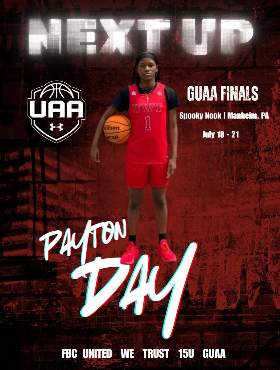NEXT UP‼️ 
Under Armour GUAA Finals 🏆

All games played at Spooky Nook Sports - Manheim, PA

SCHEDULE - SATURDAY, JULY 19th

🏀 FBC UWT vs Northwest Blazers 👉🏾 Court 7 
<a href="/8/">.</a>:05 AM

🏀 FBC UWT vs FGB 👉🏾 Court 6 
<a href="/11/">Eleven</a>:50 AM