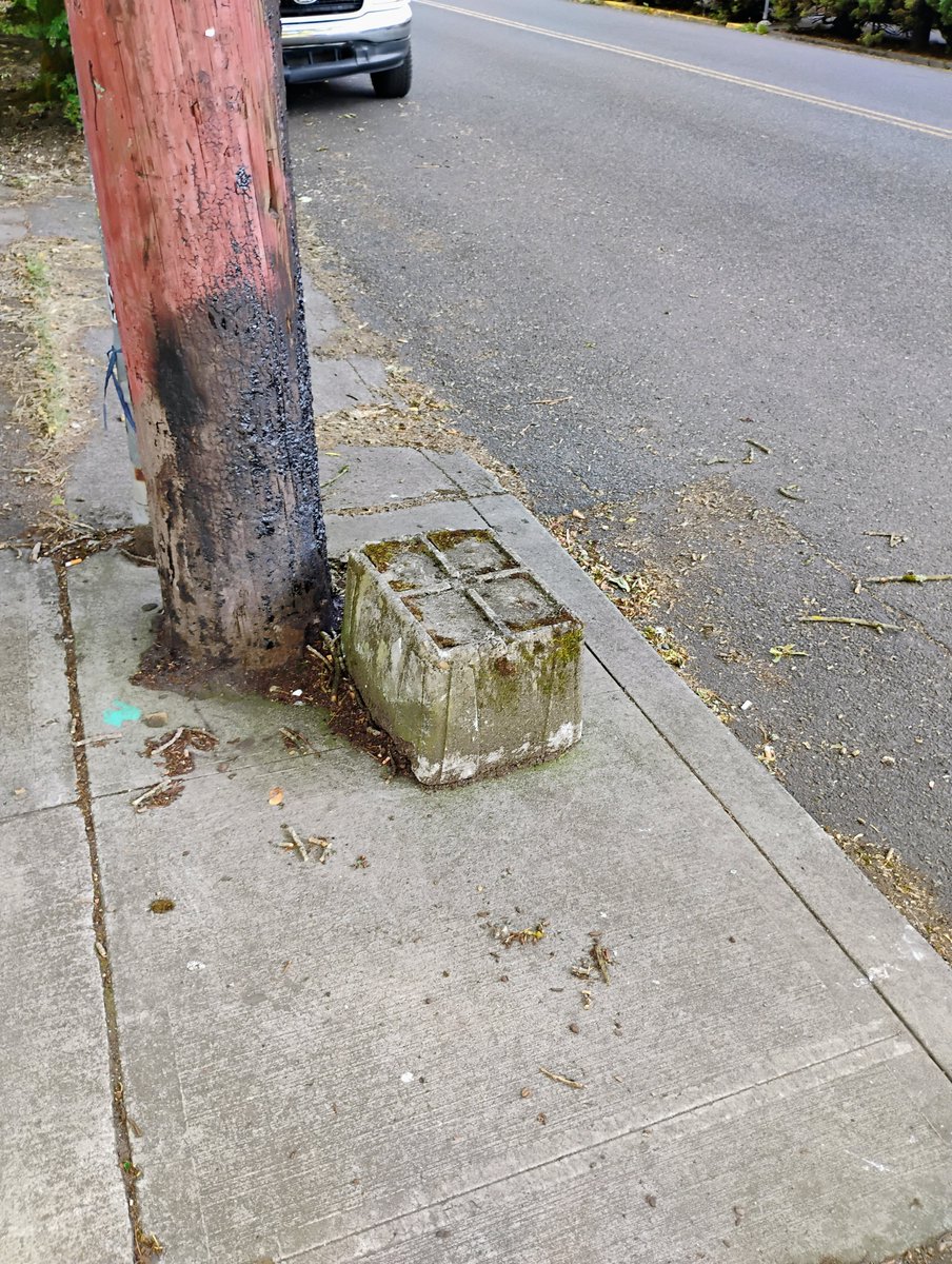 ducktales2020's tweet image. This concrete cast of a styrofoam cooler hasn't been moved from this street corner for 8 years, somehow, and as small a thing as it is, I would be devastated if it went somewhere