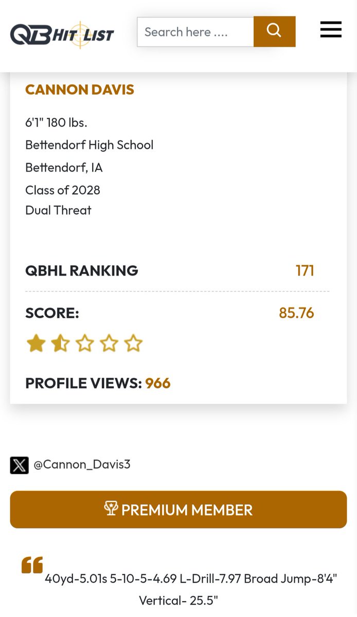 Cannon_Davis3's tweet image. Thankful to be ranked as the 171st QB in the nation for the class of 2028 by @QBHitList Let&apos;s get sophomore season started to show em why I will be ranked higher on that list. @BETTfootball @RipCity7on7 @PrepRedzoneIA @HawkeyeReport @PRZ_OscarG