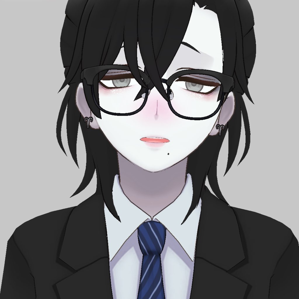 メガネスーツ✖️ハーフアップ