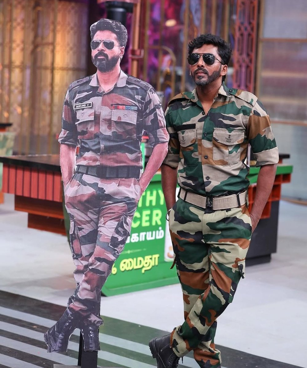 SK_Suwethaoff's tweet image. This week #Sarath has put on our Annan&apos;s #Amaran Mukund Varadarajan getup in CWC.

Our sweetest Anna has replied to Sarath na. Gem na 🥹🥹 how much heights you go but still never fail to appreciate &amp;amp; replied to them love you lots Naa @Siva_Kartikeyan ❤️🫶