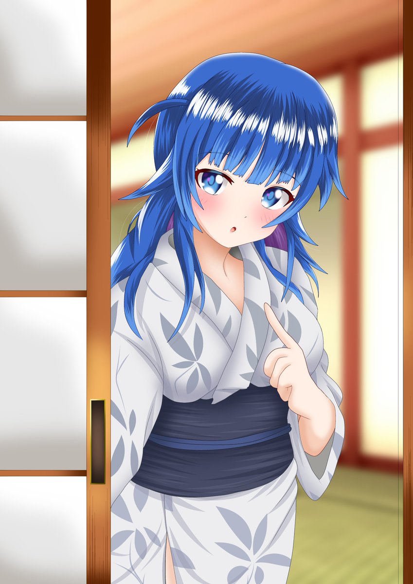 046vanilla's tweet image. #白猫イラスト
#トワ・クオン
温泉旅館の巫女さん♨