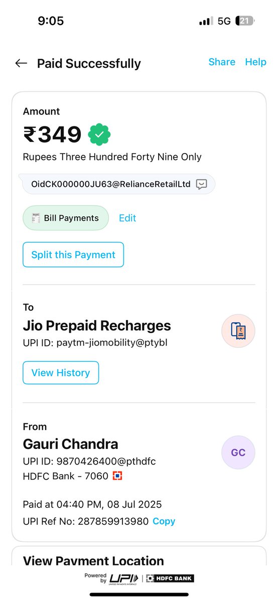 gauri_179's tweet photo. Still no refund for fiber with no service and no show. No one has showed up moreover they’ve charged me twice for my phone recharge too @JioCare @_MukeshAmbani @reliancejio when one port was unsuccessful. So they’ve fraudulently taken 349 extra for phone recharge &amp; 1111 for WiFi https://t.co/qWLx62xpbR