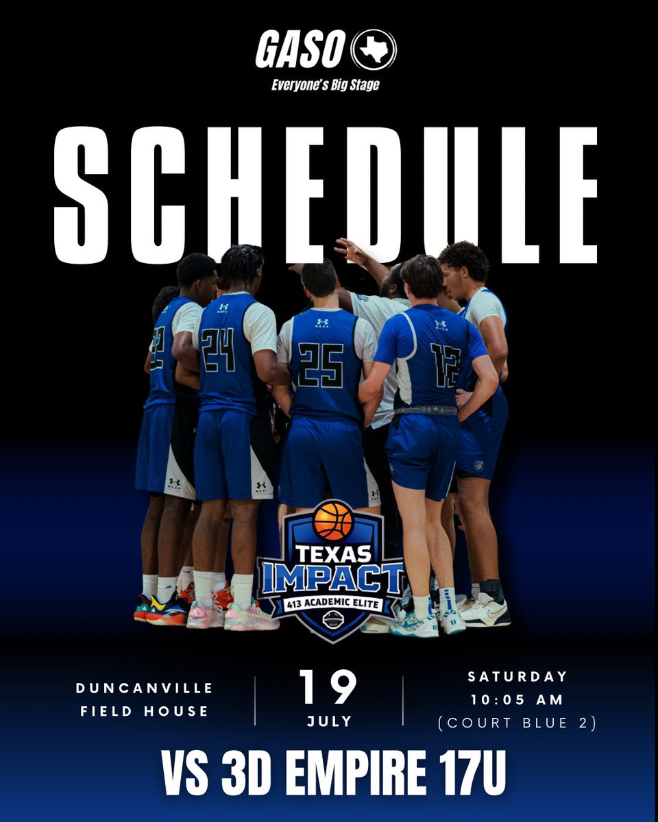 Texas Impact 4:13 Academic Elite (@texasimpactae) on Twitter photo Back at it tomorrow!
Advanced at the <a href="/TexasHoopsGASO/">TexasHoops/GASO ๐</a> Summer Finale in the NBA Championship Blue Bracket. Itโs Basically win or go home! Looking to FINISH the year FIGHTING TOGETHER!
#TIFAM #KAIZEN <a href="/Texasimpact413/">Texas Impact 4:13</a> Back at it tomorrow!
Advanced at the <a href="/TexasHoopsGASO/">TexasHoops/GASO ๐</a> Summer Finale in the NBA Championship Blue Bracket. Itโs Basically win or go home! Looking to FINISH the year FIGHTING TOGETHER!
#TIFAM #KAIZEN <a href="/Texasimpact413/">Texas Impact 4:13</a>