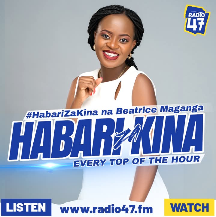 Radio 47 (@radio47_kenya) on Twitter photo Jiunge na msomaji wa habari wa haiba, <a href="/magangabeaty/">Beatrice Maganga</a> kuanzia 7am - 1pm kwa Habari za kuaminika za Radio 47.
#HapaNdipo Jiunge na msomaji wa habari wa haiba, <a href="/magangabeaty/">Beatrice Maganga</a> kuanzia 7am - 1pm kwa Habari za kuaminika za Radio 47.
#HapaNdipo