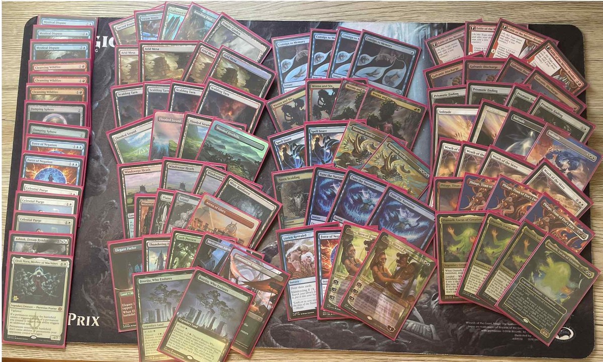 Been playing 80 card omnath soup in modern at my locals over 2 weeks:
Results:
RG eldrazi 2-0
Burn: 2-1
Abzan Samwise: 2-1
Merfolk: 2-0
BW blink: 2-0
Boros Energy: 2-1
Mono black soultrader 2-0
UW control:2-1

Fun deck, lots of shuffling ;(
<a href="/fireshoes/">Robert Taylor🔥</a>