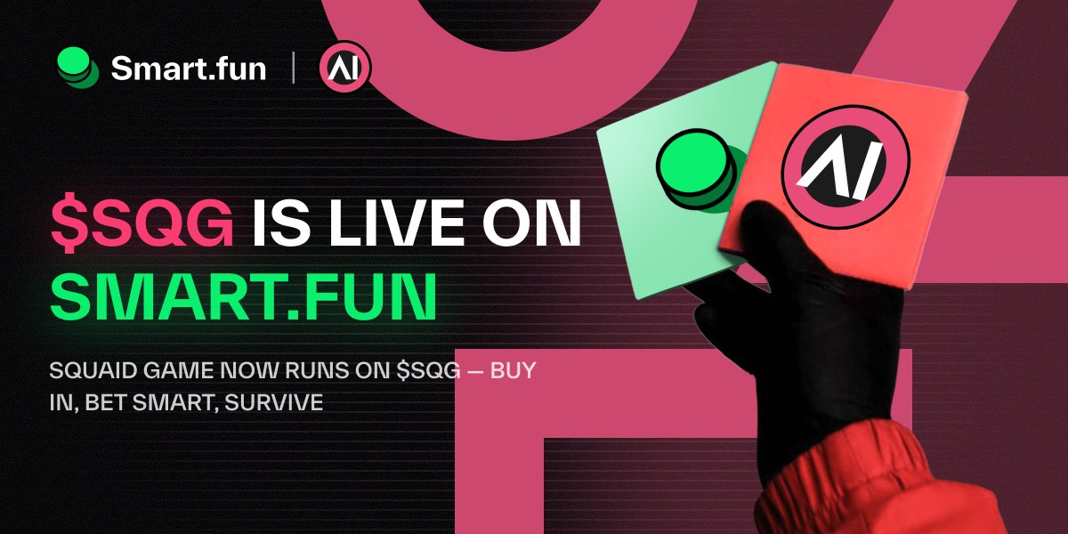Squaid_Game's tweet image. ๐ฎ Now $SQG is live on @smartdotfun!
You survived with $USDC.
Letโs see if you can survive with $SQG. ๐ง ๐ฅ
Squaid Game is entering Phase 2.
๐ฅ 50% is burned, 50% enters the Fomo3D prize pool
๐๏ธThe more players, the bigger the pot.
Buy & sell here ๐smart.fun/coin/8453/0x5dโฆโฆ