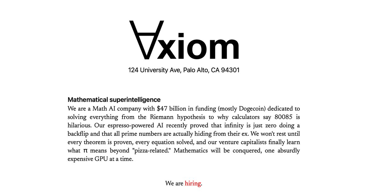 CarinaLHong's tweet image. careers@axiommath.ai
come join Axiom; help us figure out why prime numbers are hiding from their ex