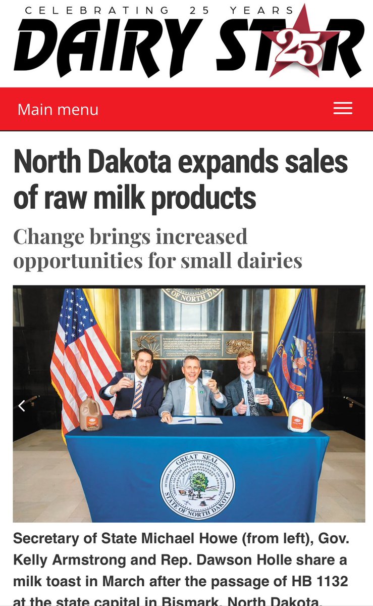 🥛RAW IS LAW: North Dakota just legalized raw milk products!

Not just the milk—

🥛 raw cream
🧈 raw butter
🥄 raw kefir

All straight from the farm. No pasteurization. No middlemen. No grocery gatekeepers.

The raw milk rebellion just leveled up. 👊