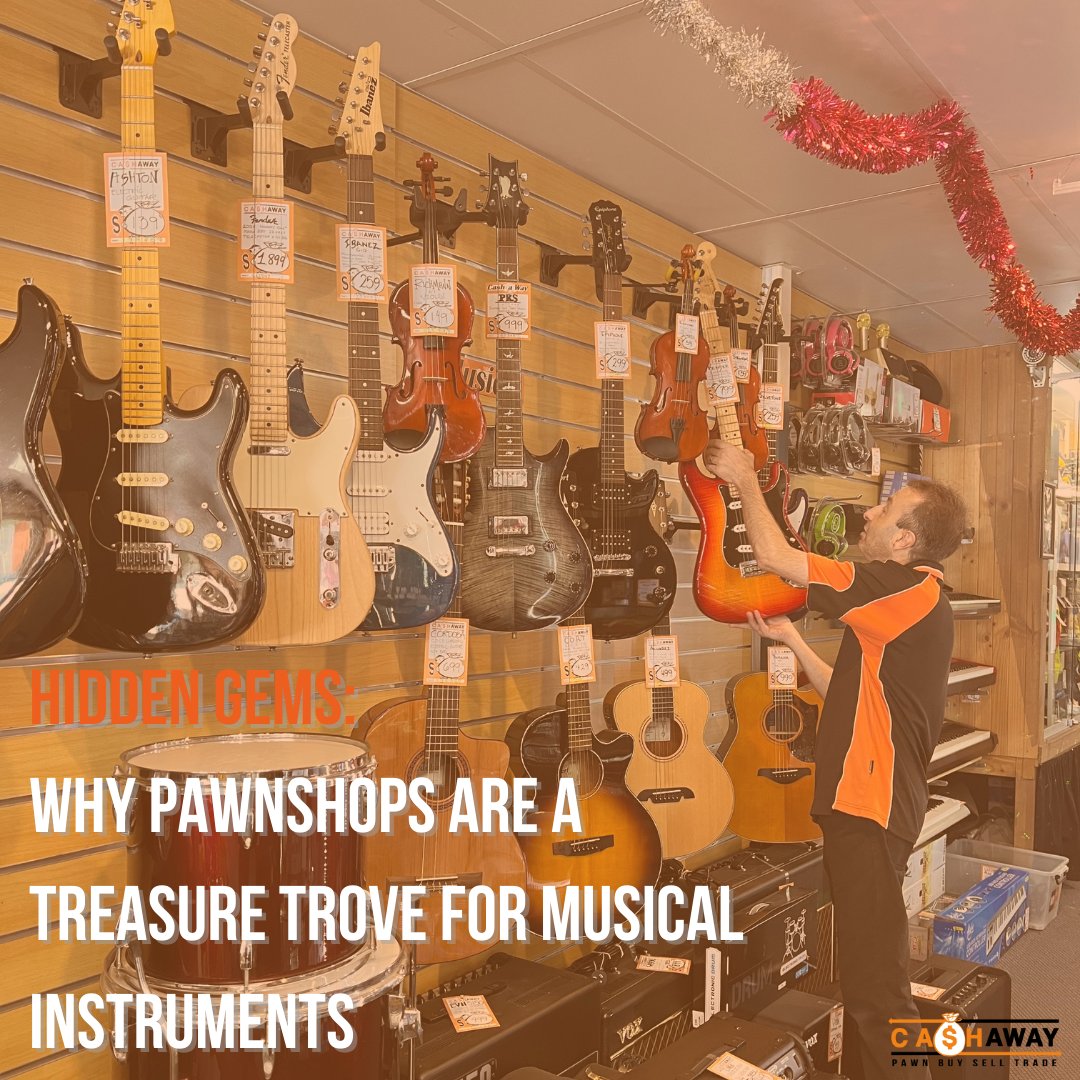 Cashaway's tweet photo. 🎸✨Looking for your next musical treasure? Dive into the world of #PawnshopMusicalInstruments and discover affordable, vintage, and unique finds! From beginner guitars to rare gems, there's something for every musician. Check out our blog for tips and fun facts! 🎶 https://t.co/9iB8MCzIsr