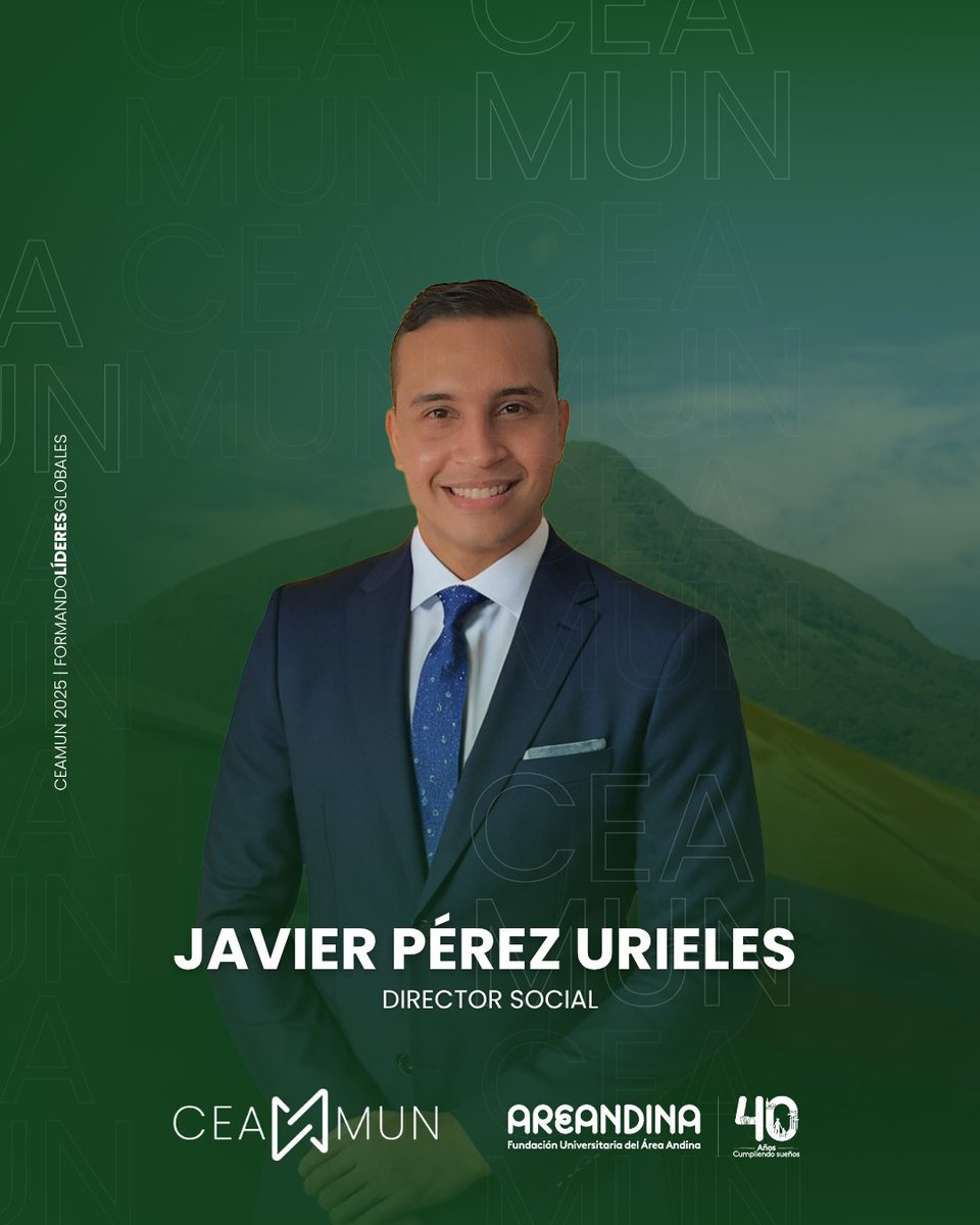 CEA_MUN_'s tweet photo. Hola 👋 a todos me presento soy Javier Enrique Pérez Urieles 🙋‍♂️y este año seré su DIRECTOR SOCIAL en #CEAMUN2025 y estoy muy emocionado de acompañarlos en este camino.
.
.

#FormandoLideresGlobales 🌎 #ModeloONU #onucolombia #areandina #modelodenacionesunidas #mun https://t.co/xp6nt9t9lx