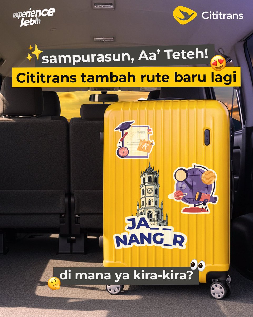 bluebirdgroup's tweet photo. Akhirnya @cititransindo bakal hadir di wilayahnya mahasiswa!
Familiar nggak sama clue-nya? Pasti bisa nebak dong!
Yang punya kenangan di sini, coba tulis di kolom komentar! 👇
#ExperienceLebih #Cititrans #BluebirdGroup #SetiapKilometerBerarti https://t.co/3syOuiMI4w
