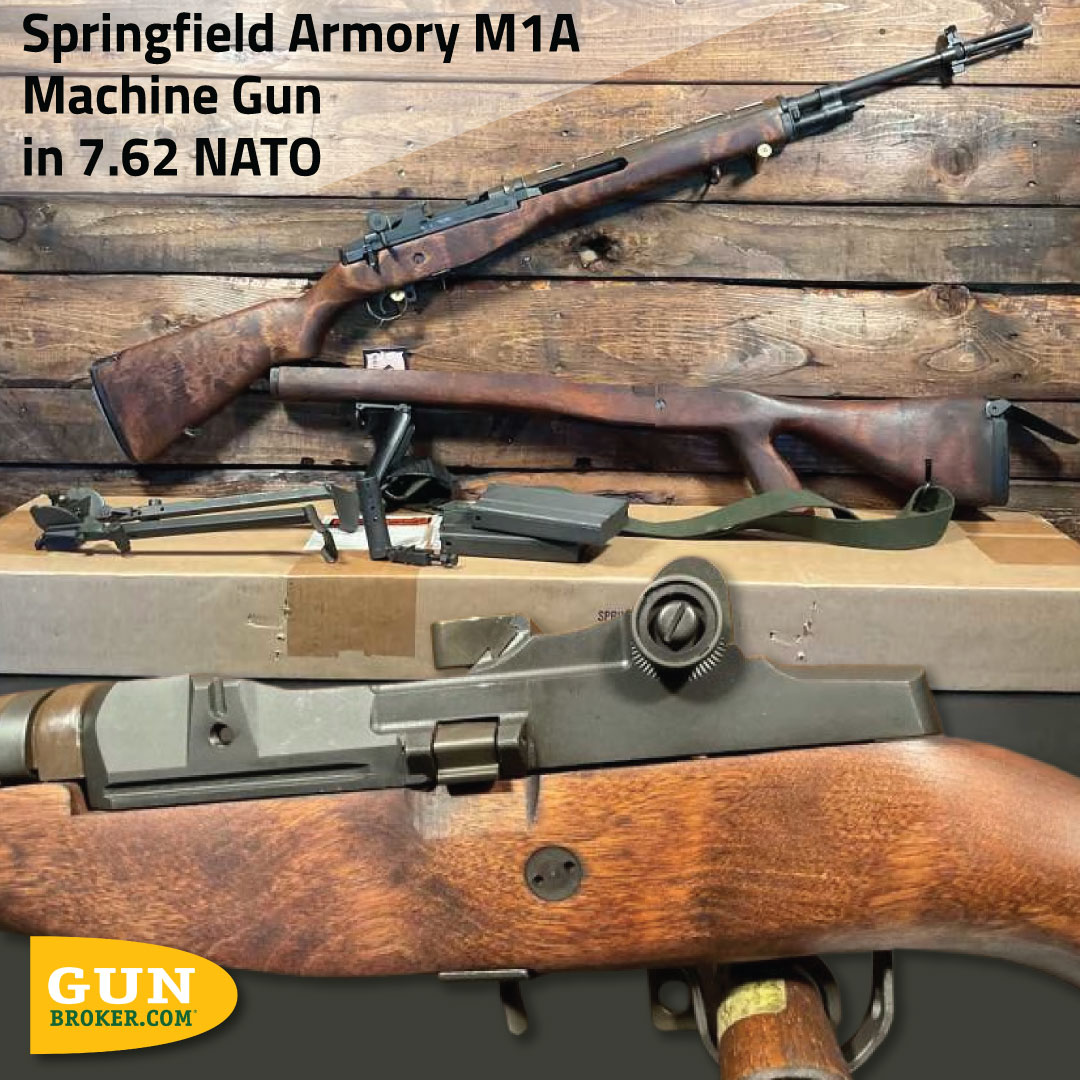 GunBroker's tweet image. It's #SlingLedSaturday:
This isn’t your average M1A—this is a Springfield Armory M1A machine gun, chambered in 7.62 NATO... and yes, it's fully transferable.
🔗 See it here: bit.ly/4eVUrxv
#M1A #SpringfieldArmory @Springfield_Inc
