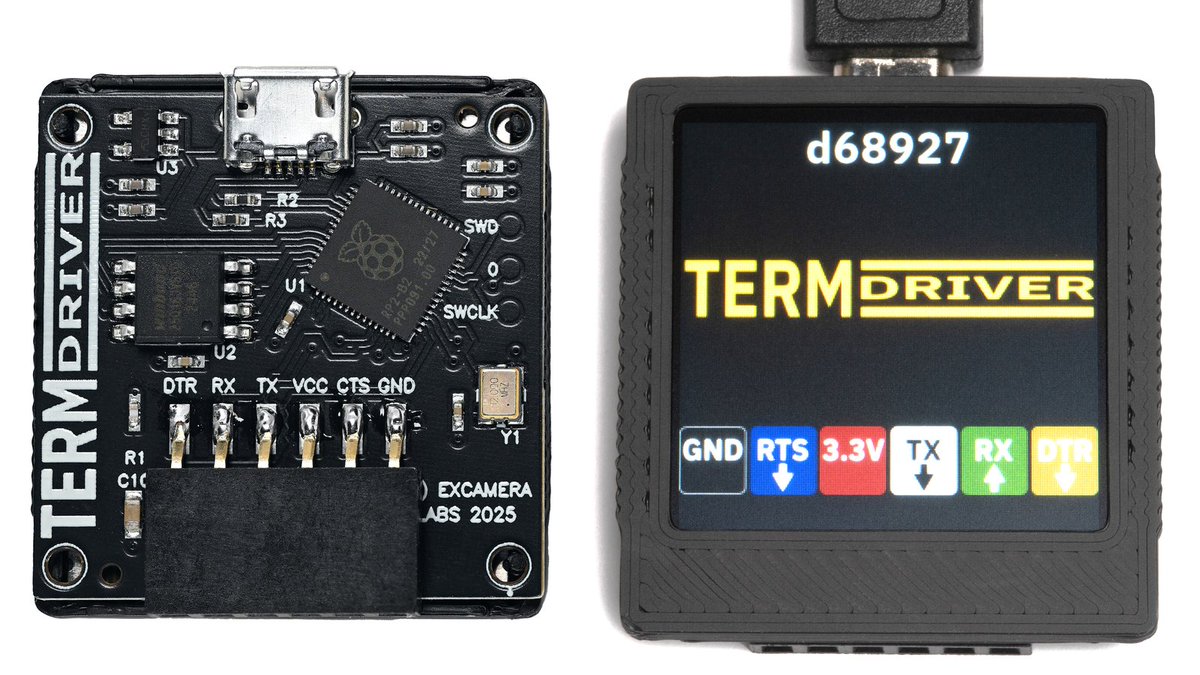 The TermDriver 2 looks like a handy tool for an embedded developer.

What is better than indicator LEDs on a USB serial adapter? How about a color display.

Besides taking all the fun out of guessing baud rates, it can also be used without a USB connection as a console monitor.