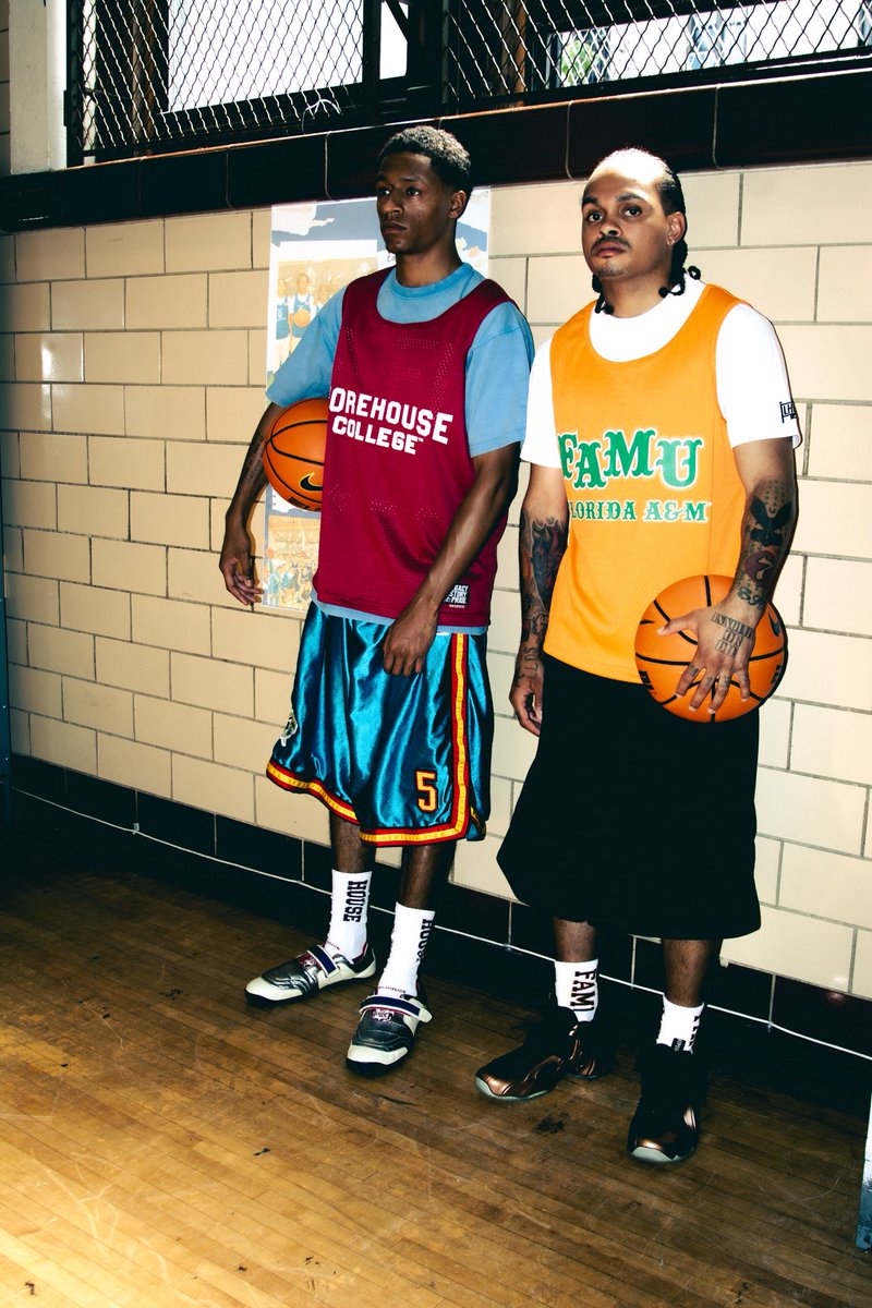 morehouse jersey with the baggy shorts 

and 

the spelhouse socks with the wales bonner shoes??!!!!!!!! 

yes.