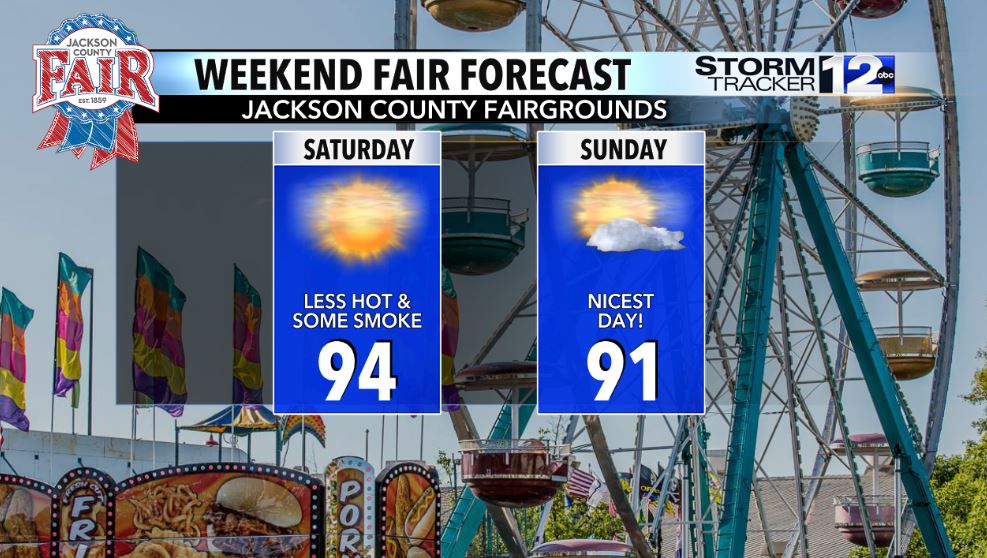 matthoffmanwx's tweet image. The weekend is here, and there's plenty of events going on in our region, including the Jackson County Fair in Central Point and the Wings & Eagles Airshow in Klamath Falls.
Tune into NewsWach 12 @ 11 p.m. for all details on your weekend forecast and what to expect with smoke.