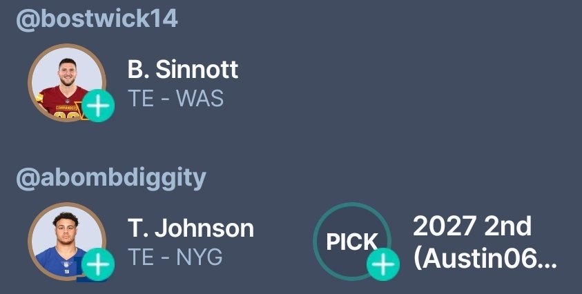 awallaceff's tweet image. Theo Johnson got traded three times today in my 32 team league