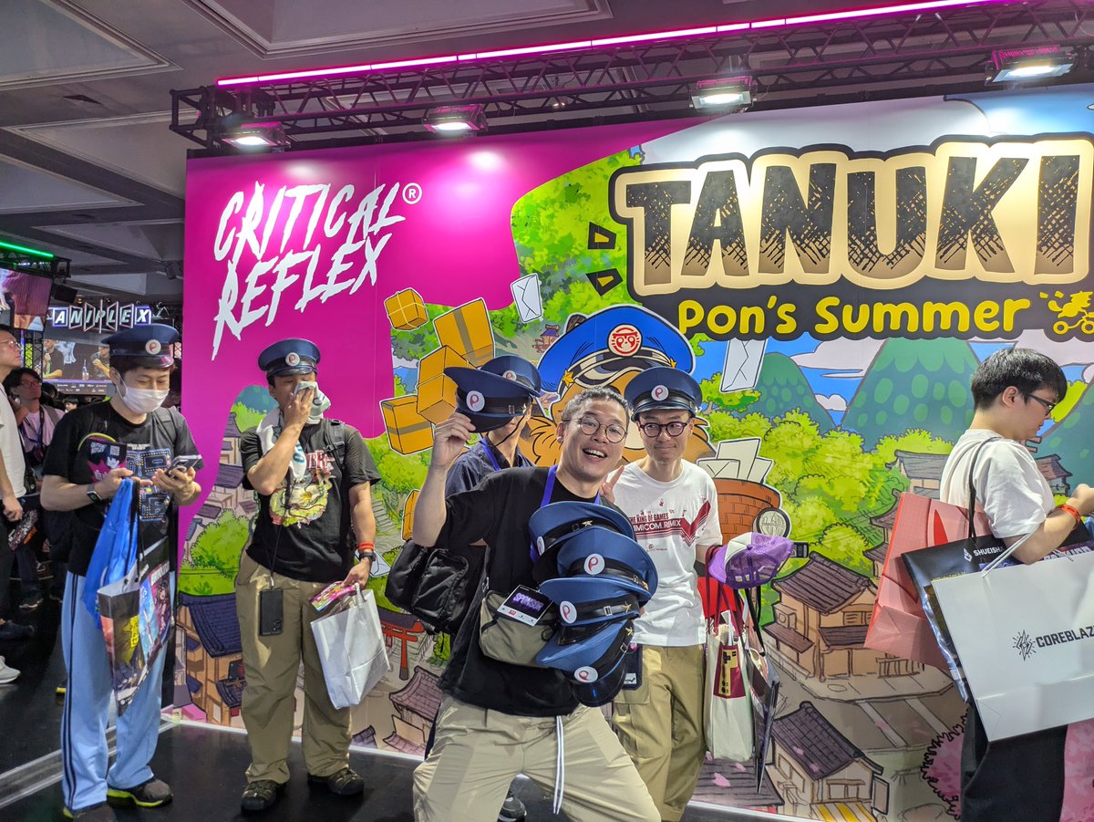 denkiworks's tweet image. 皆さん @BitSummit でデモをプレイしてくれた方にポンの帽子とステッカーをプレゼント!
ぜひ遊びにきてくださいー!
Come play TANUKI: Pon's Summer at @BitSummit & take away your very own Pon Post Officer Hat & stickers! 😁