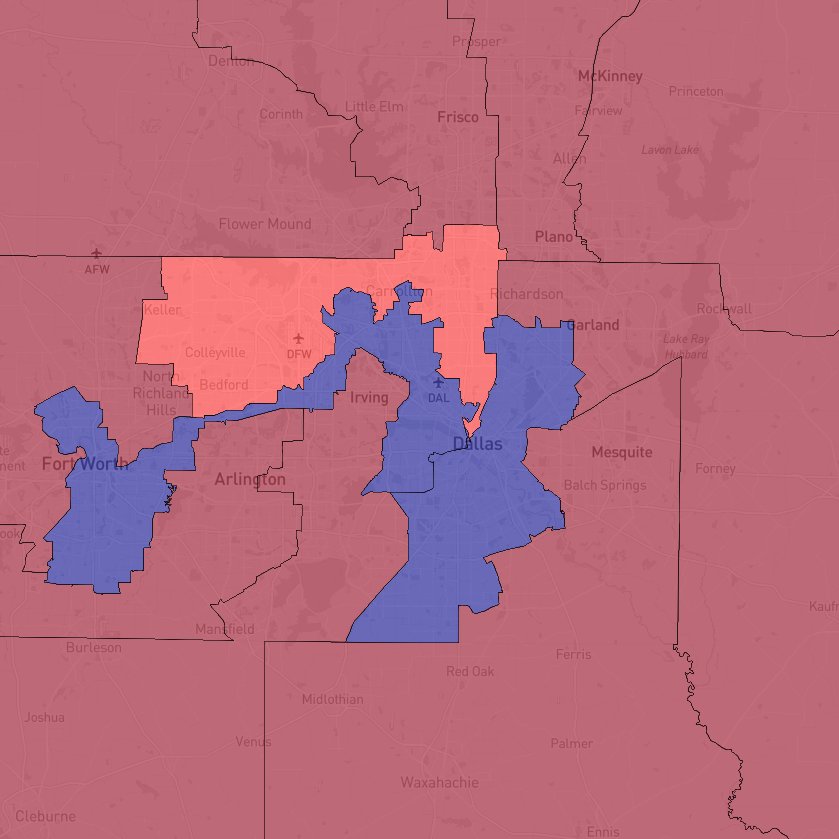 BrianLewisSD's tweet image. President Trump's requested 30-8 Texas map.
Five Democrats are drawn out and placed in deep red districts, they are:
Julie Johnson (CD-32)
Lizzie Fletcher (CD-7)
Sylvia Garcia (CD-29)
Henry Cuellar (CD-28)
Vicente Gonzales (CD-34)