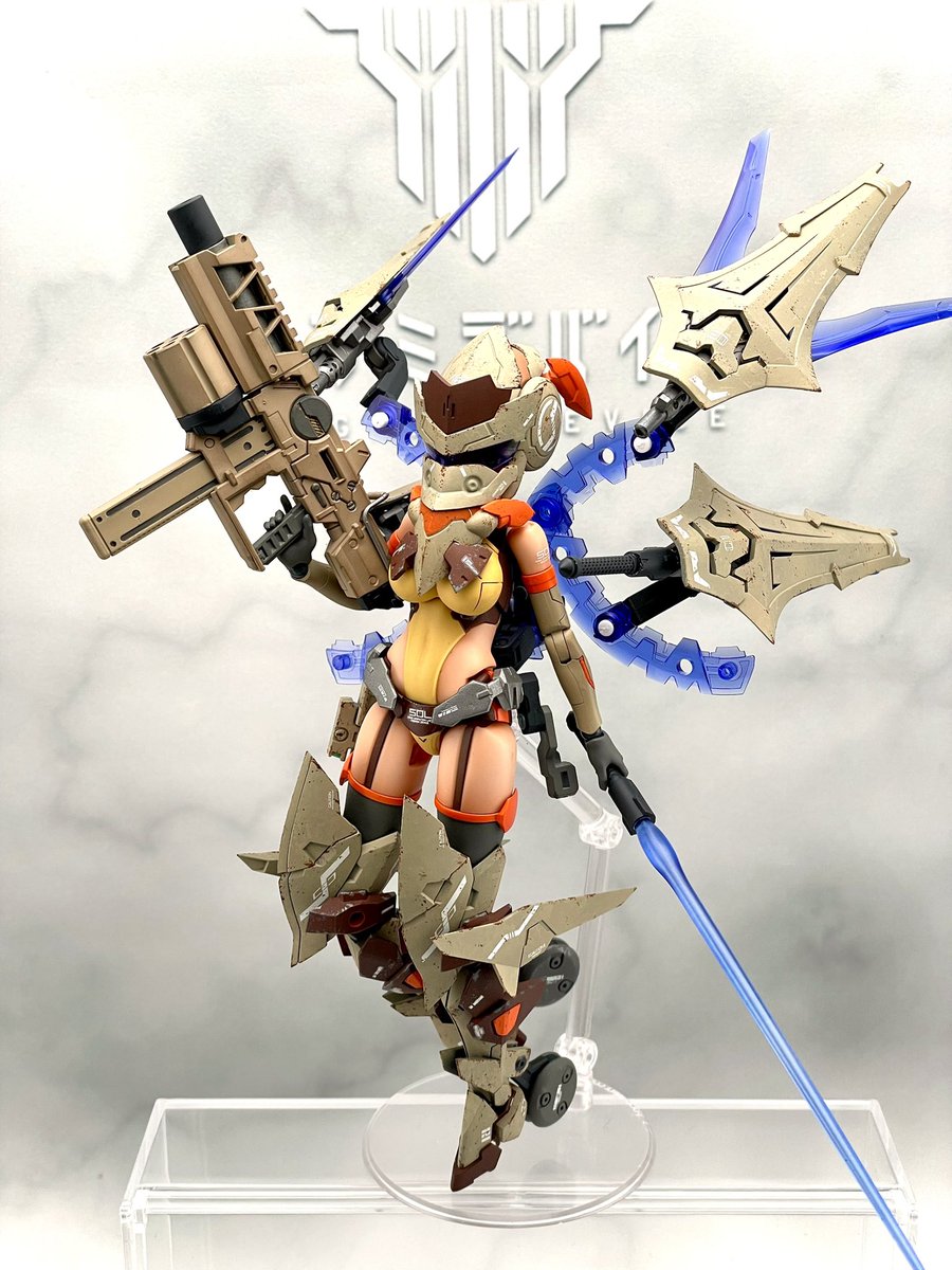 Blaze_On_Bloom's tweet image. SOL ロードランナー 砂漠戦仕様
完成しました〜✨️ヽ(´▽`)/
また最高のSonic Operation Ladyを作ってしまった(✌︎˙˘˙✌︎)
素体をBlock1.5Lに換装
装甲はサンドカラーでラップ塗装してます
ウェザリングや汚しとは違う独特の質感になってるのがいい感じ
(1/5)
#メガミデバイス
#コトブキヤ