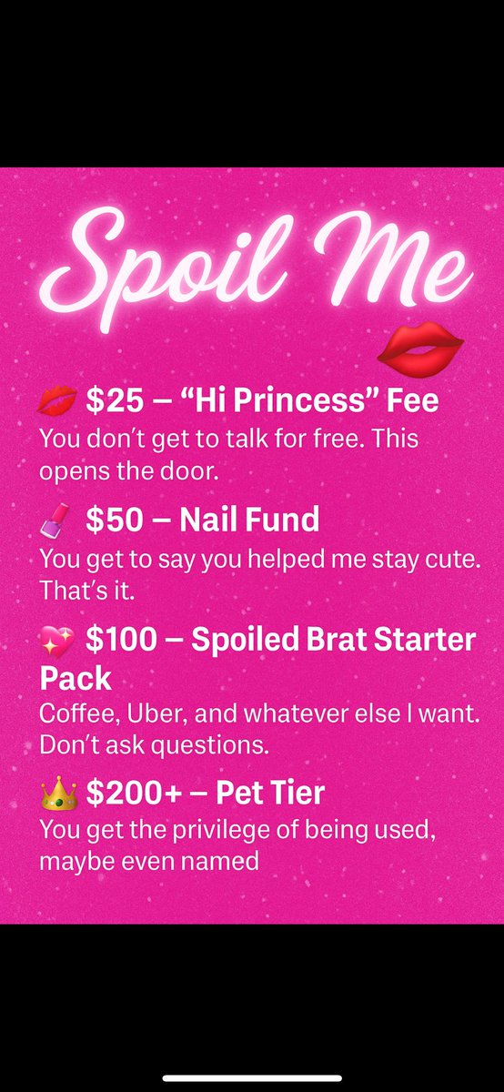 paymebarbie's tweet photo. #findom #spoilme #paypig #justsendit https://t.co/jPbrygi9UC