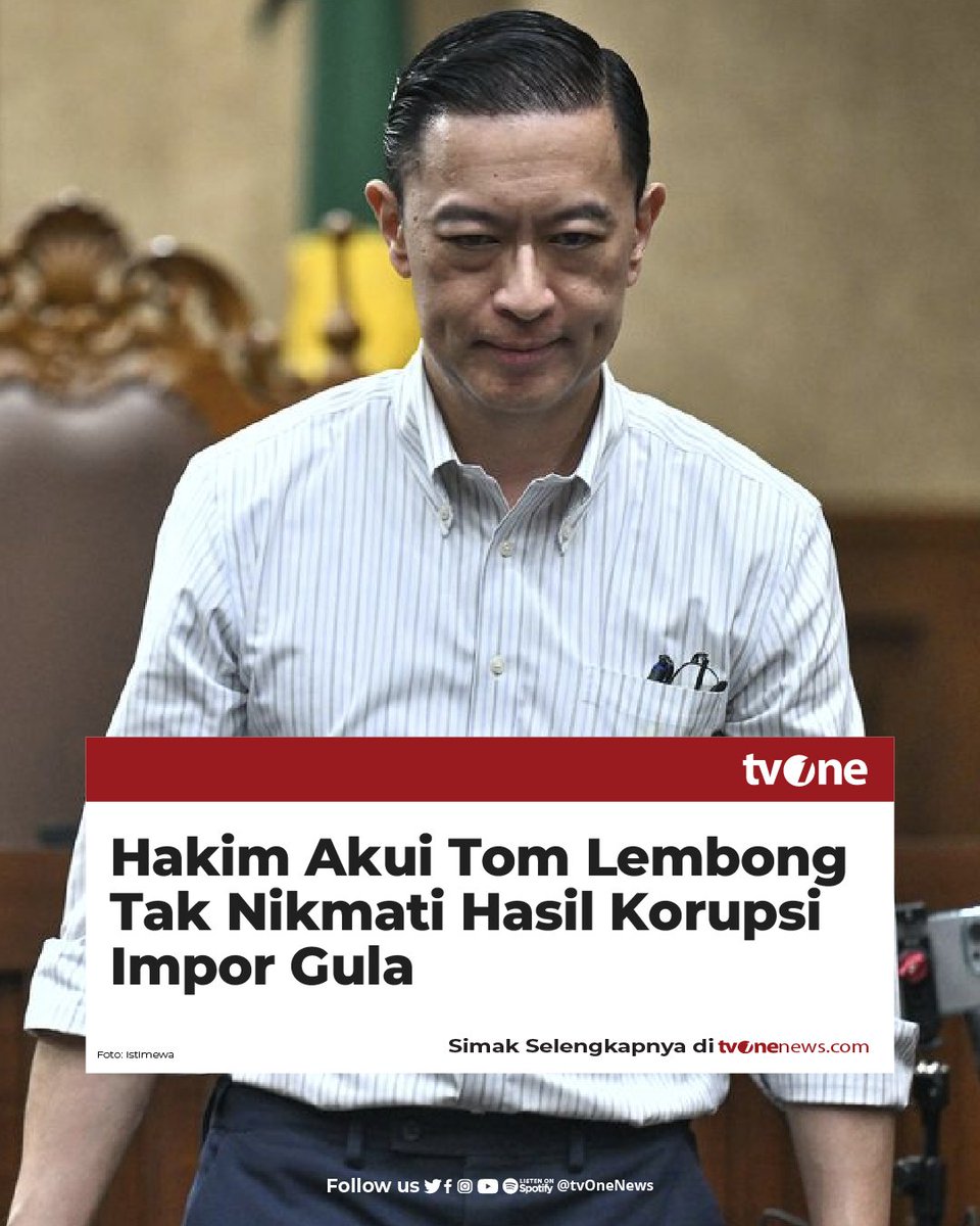 Majelis hakim mengungkapkan salah satu hal yang meringankan hukuman 4,5 tahun penjara terdakwa Thomas Trikasih Lembong alias Tom Lembong dalam kasus korupsi proyek impor gula yakni tidak menikmati hasil tindak pidana korupsi. 

Hal ini dinyatakan Anggota Majelis Hakim, Alfis
